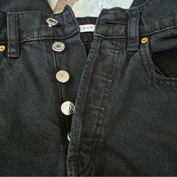 PacSun Black Eco Distressed High Waisted Baggy Jeans Grunge Rocker Size 23 - Picture 9 of 12